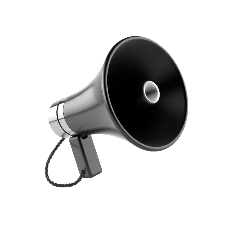 Glossy black megaphone